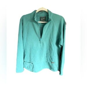 Woolrich Agate Green 1/4 Zip Pullover Women’s M Fleece lined Warm Casual Top